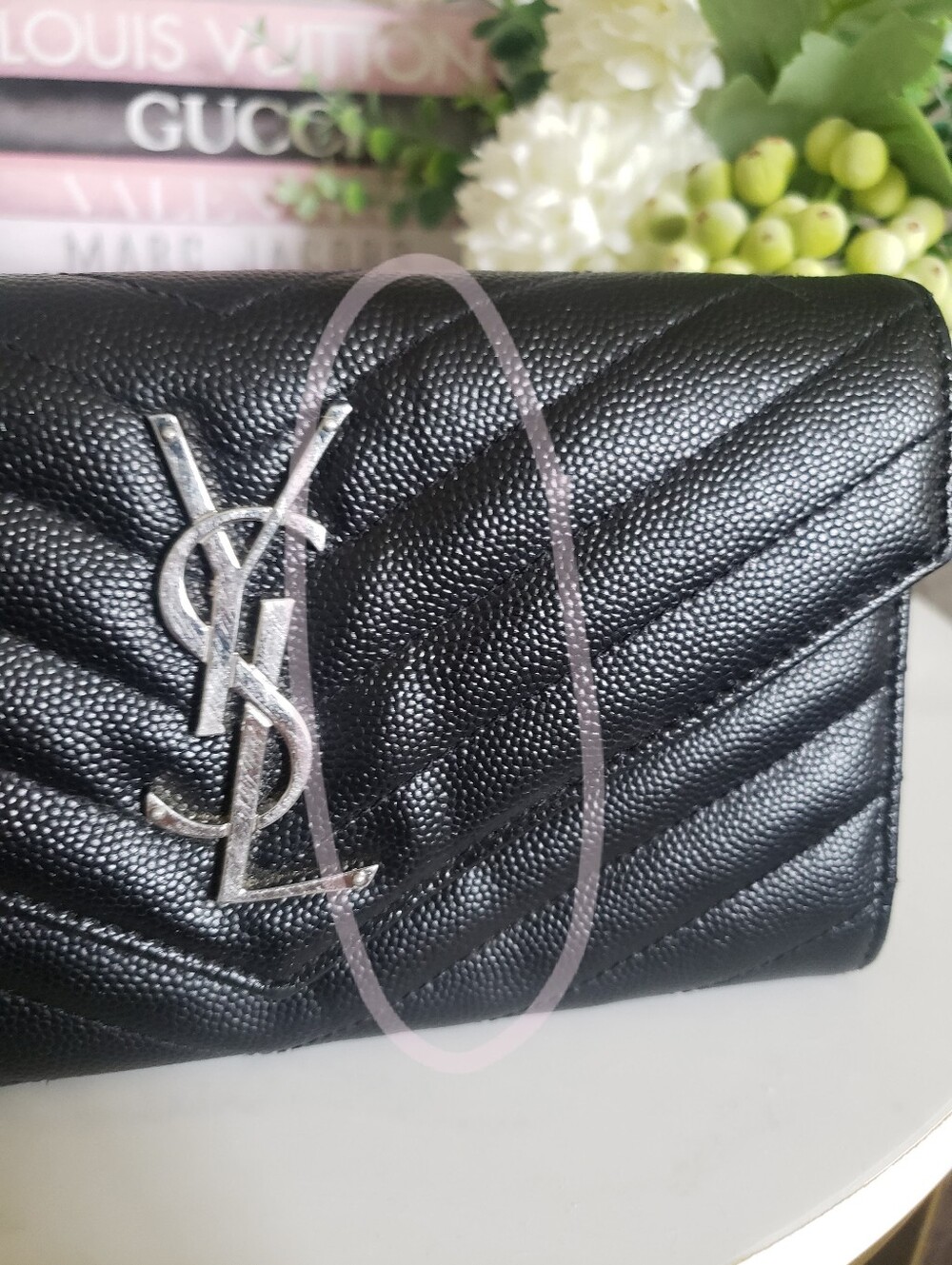Authentic Pre-owned Yves Saint Laurent Grain De Poudre Envelope Wallet - Picture 13 of 15